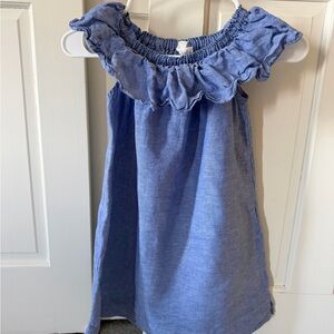 J. Crew Blue Ruffle Neck Sundress, Size 7